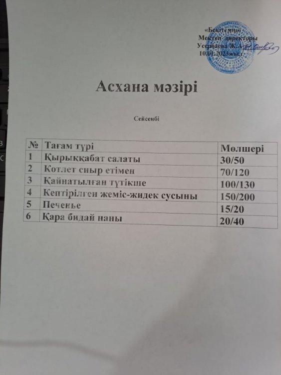 Ас мәзірі