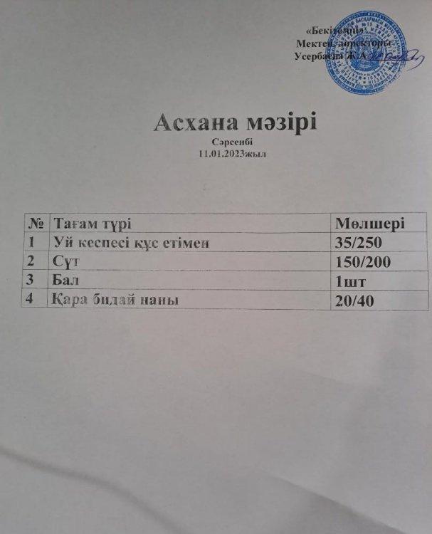 Ас мәзірі