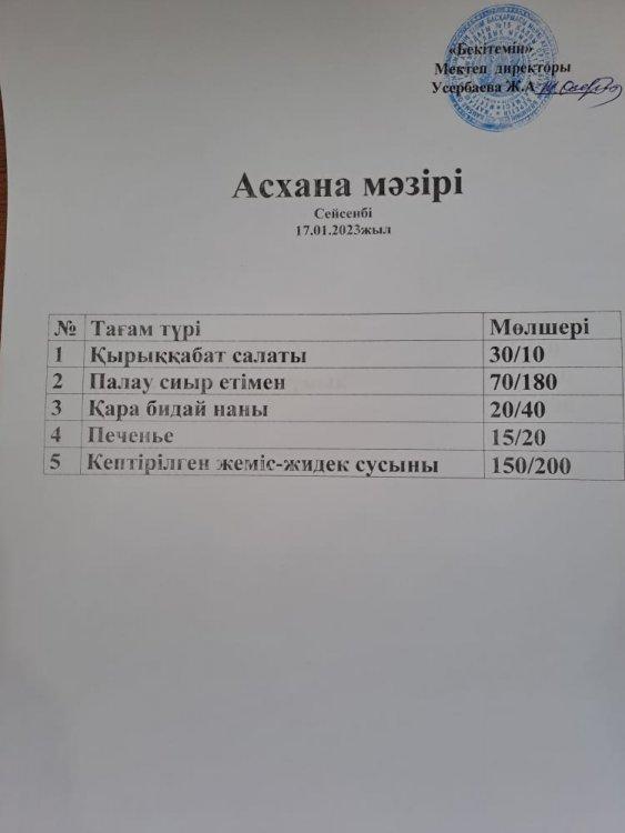 Ас мәзірі
