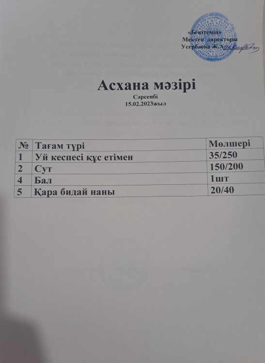Ас мәзірі